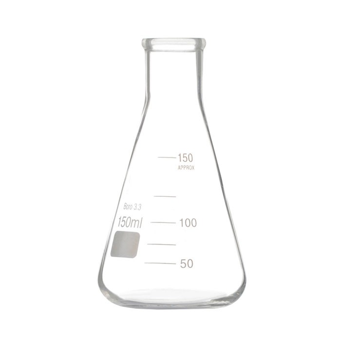 CONICAL FLASK  (Erlenmeyer flask) wide neck,with gradutions