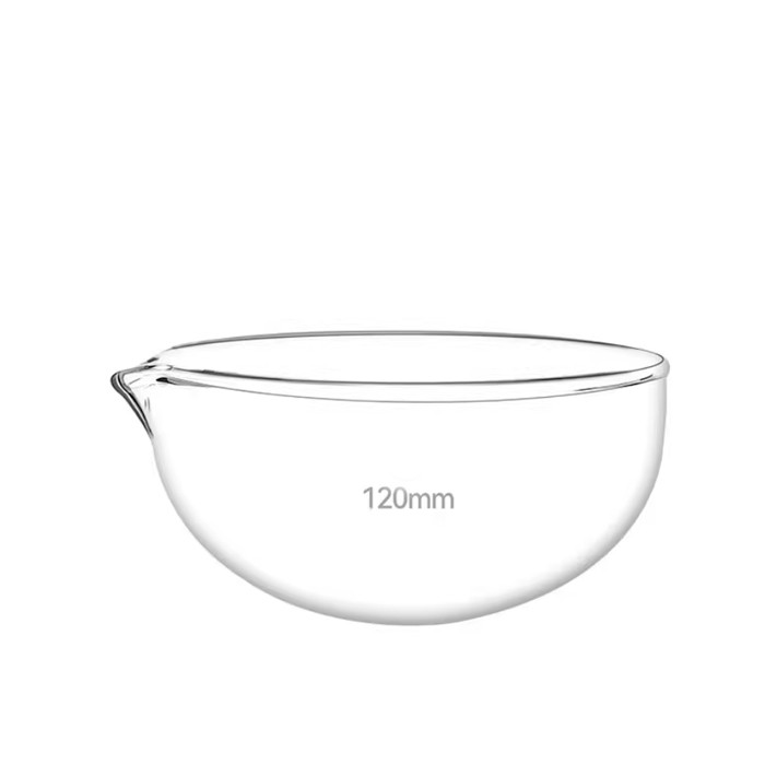 EVAPORATING DISH Round bottom,with spout