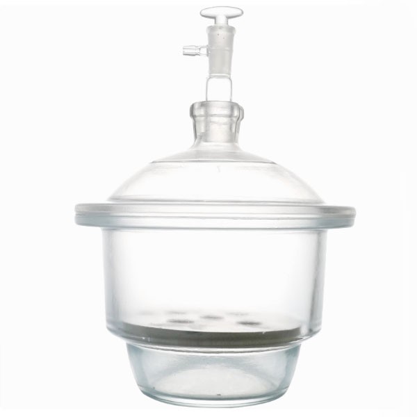 VACUUM DESICCATOR Clear,with ground-in stopcock and porcelain plate